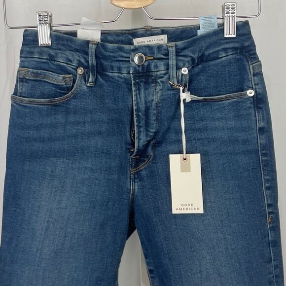 NWT GOOD AMERICAN Good Legs Skinny Jeans Stretch Organic Denim Blue 609 4 27 - Picture 3 of 8